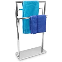 Relaxdays de mano con soporte de acero inoxidable con tapa de 3 varillas de 86 x 50 x 20 cm de superficie de…